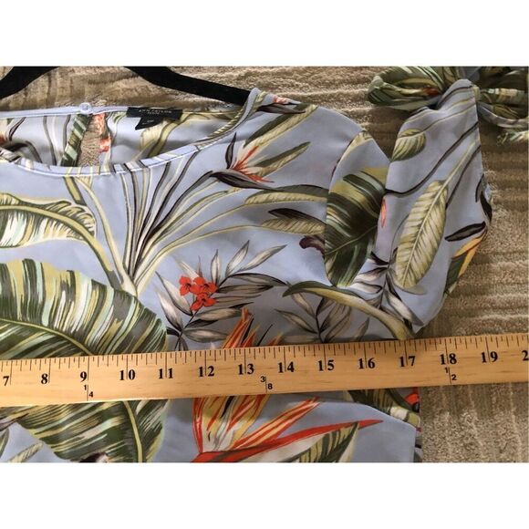 Ann Taylor Tropical Monkey Blue blouse size XS/P - Picture 7 of 11